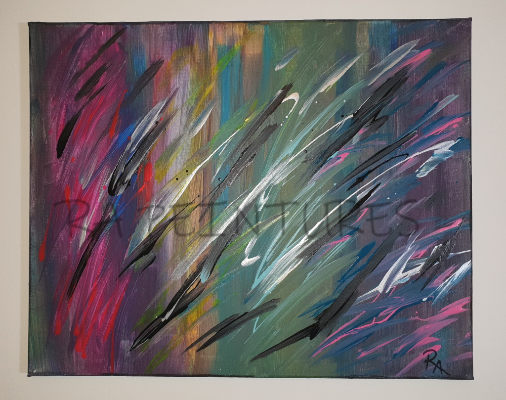 peinture abstraite 40x50 - Nuit de Printemps par RA - artiste peintre RA