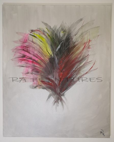 peinture abstraite 81x100 - Mascarade par RA - artiste peintre RA
