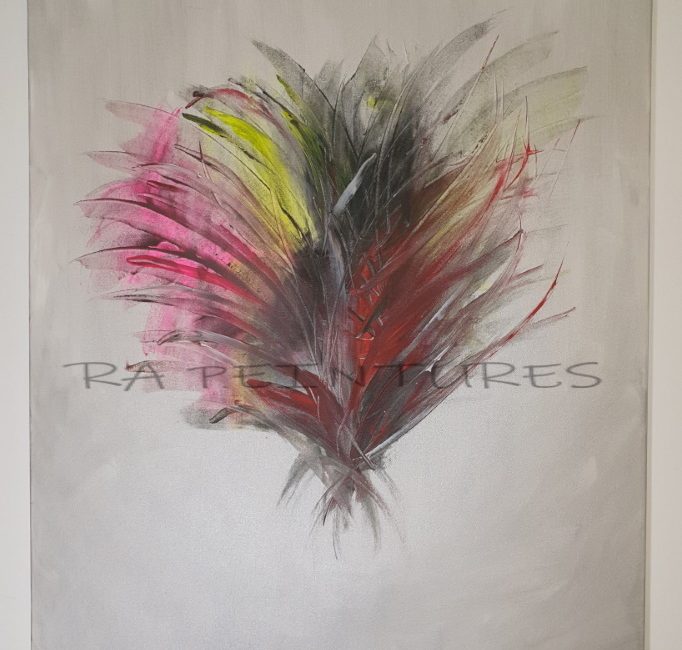 peinture abstraite 81x100 - Mascarade par RA - artiste peintre RA