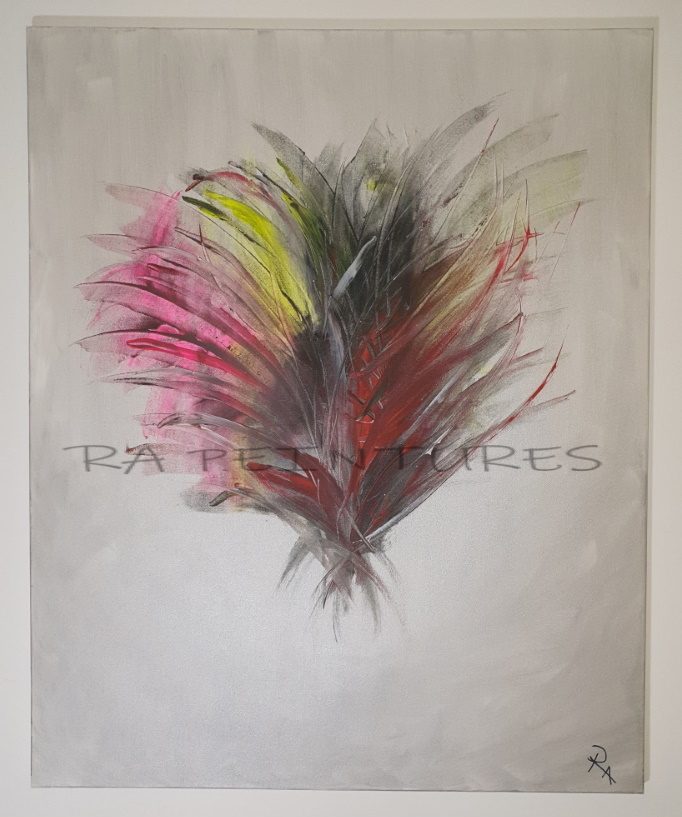 peinture abstraite 81x100 - Mascarade par RA - artiste peintre RA
